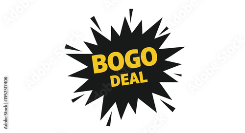 Buy One Get One Free vector label, BOGO Deal icon