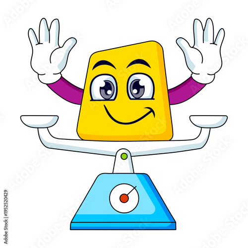  Flat style illustration representing weighing scales
