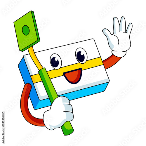 A flat style illustration representing taking selfie