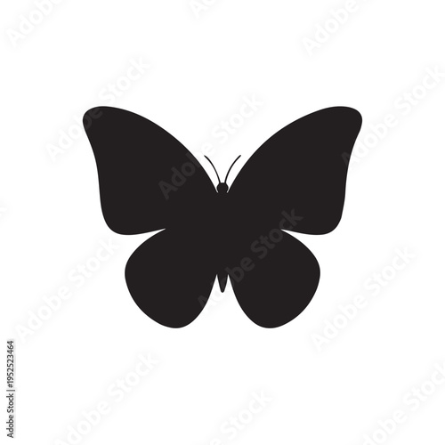 Minimal Butterfly Icon, Elegant Insect Silhouette Vector