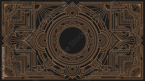 Elegant Art Deco Geometric Pattern with Circular Center.