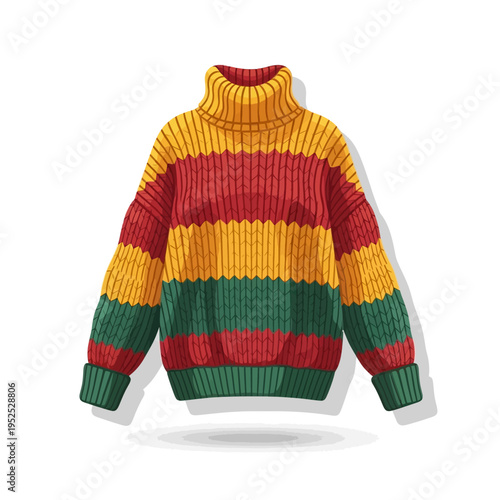 Cozy Striped Turtleneck Sweater - Warm Winter Fashion
