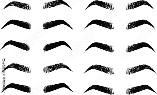 Collection of various eyebrow shapes and styles