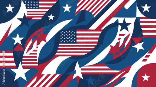 Flag Day parade celebration in a small town