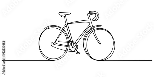 Foto bicycle continuous one line drawing, bicycle continuous one line drawing, Bike v