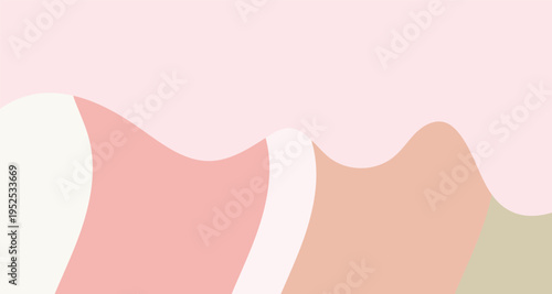 Pink abstract background with wavy vector curves and colorful pattern lines creates a stylish banner design for a web backdrop or wallpaper illustration