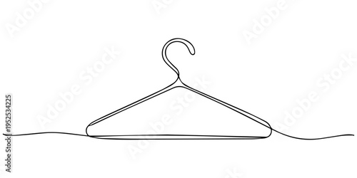 Clothes Hanger Continuous Line Icon, hanger icon continuous line drawing. one line Icon drawing, Continuous one line drawing of a clothes hanger icon isolated on a white background. Vector