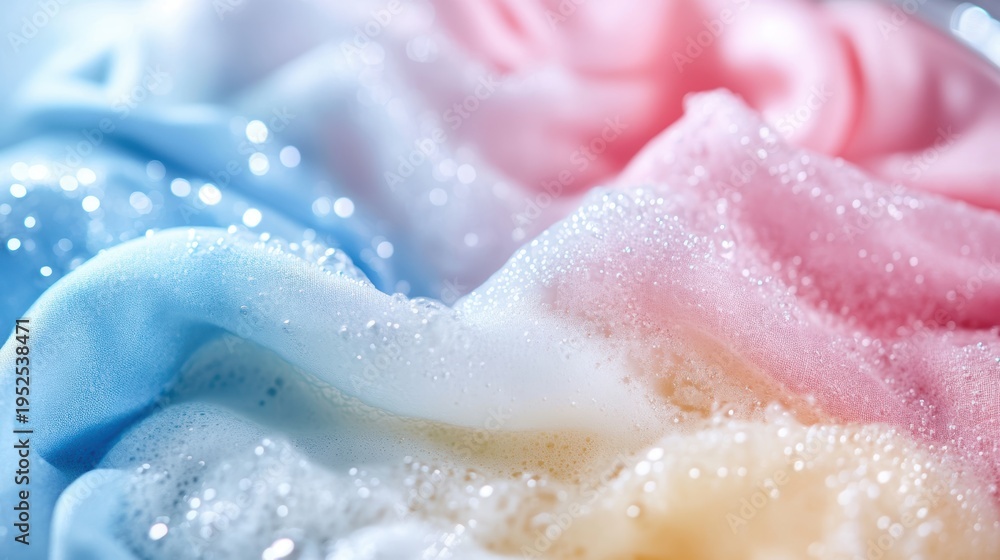 Fototapeta premium Interior with washing machine and soap bubbles,Vector realistic automatic washing machine with a front loading with blue soup bubbles,Realistic vector illustration,Home appliance concept.