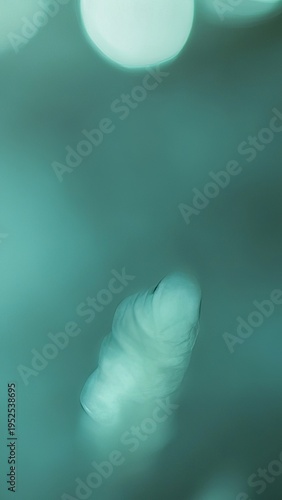 Delicate Green Hues Abstract Flora Artwork, Soft Impression of Nature with Pastel Botanical Elements