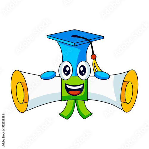 A flat style illustration representing diploma
