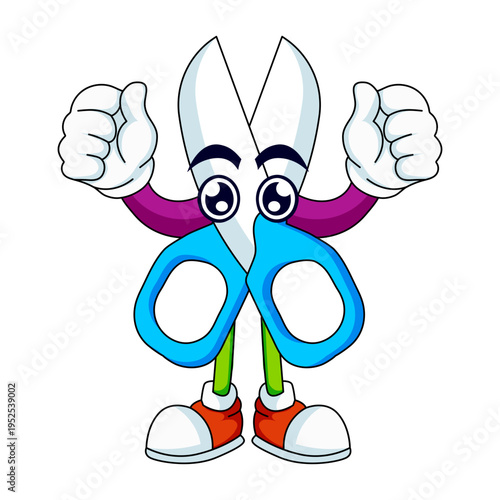 A flat style illustration depicting scissors
