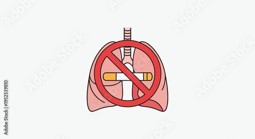 No Smoking Lung Health Awareness Symbol 3.