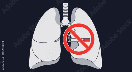No Smoking Lung Health Awareness Symbol 2.