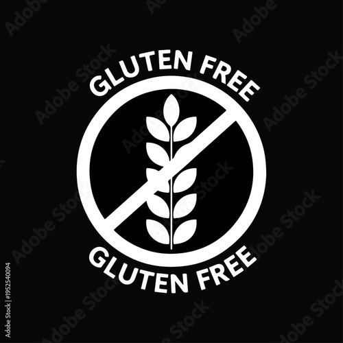 Gluten free symbol with wheat stalk crossed out in circle