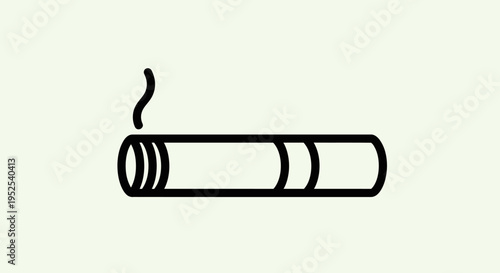 Smoking cigarette icon line drawing.