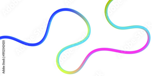 Modern Colorful Ribbon Wave Lines, Smooth Flowing Curve Design, Abstract Gradient Background.