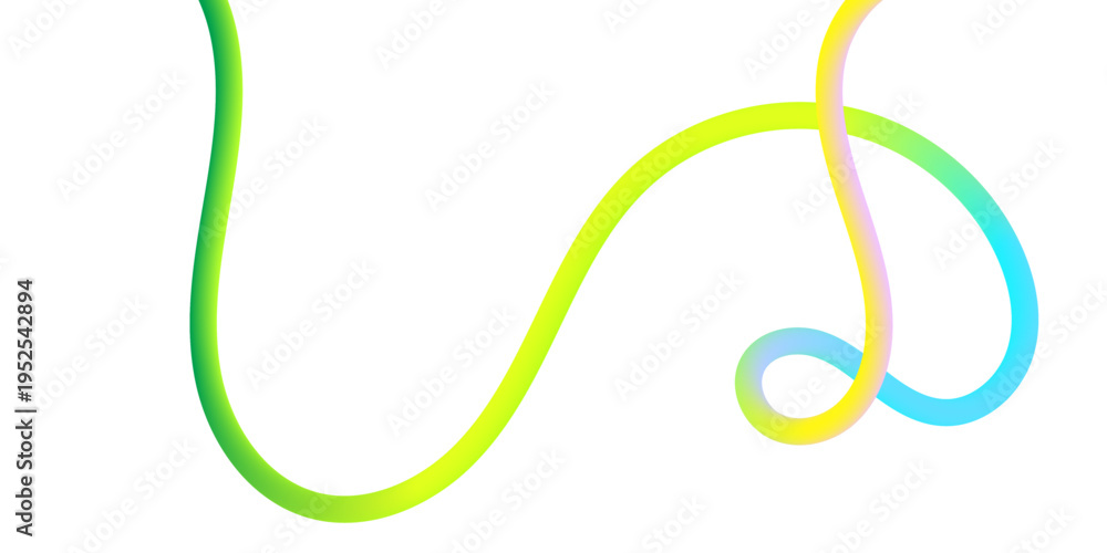 Obraz premium Vibrant Color Line Wave Ribbon Design, Flowing Gradient Curves Abstract Background for Creative Projects.