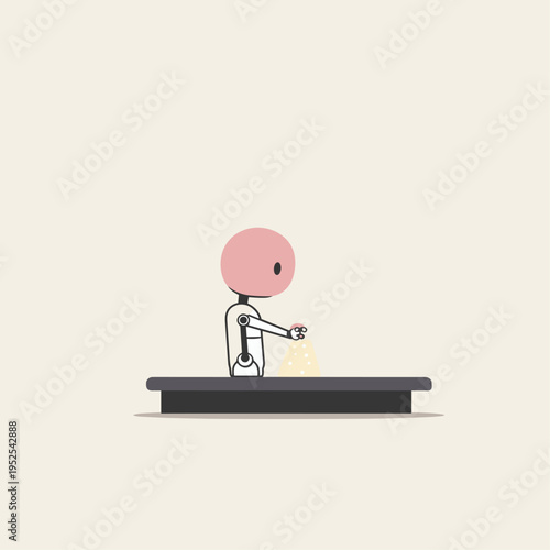 Futuristic Robotic Arm Assembly in a Neon Smart Factory