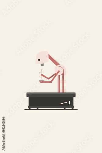 Futuristic Robotic Arm Assembly in a Neon Smart Factory