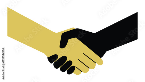 Two hands, one light-skinned and one dark-skinned, shaking firmly, symbolizing partnership, unity, and diversity.