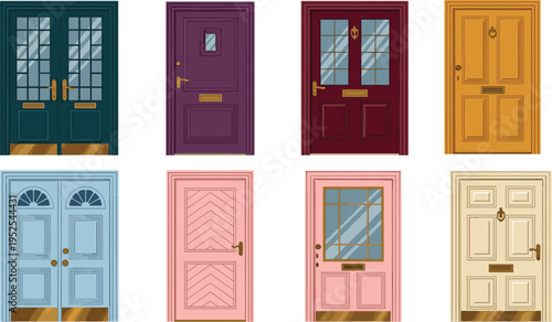 red and blue doors