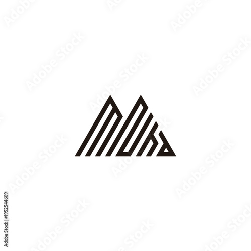 Letter M, N, h and d mountains geometric symbol simple logo vector