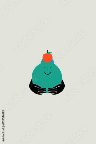 Gentle Hands Reshaping a Soft Colorful Mental Health Blob