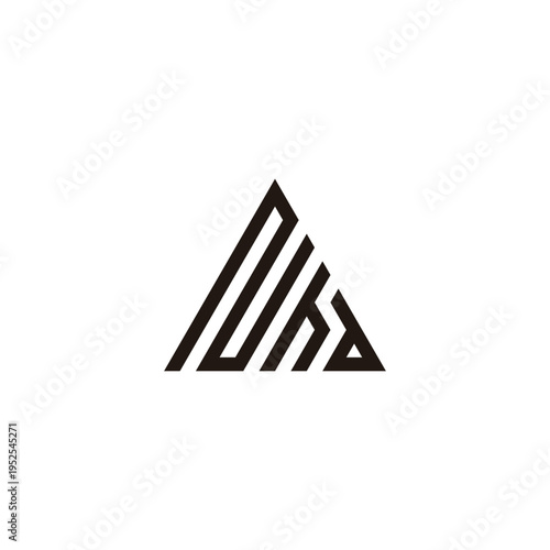 Letter N, h and d triangle, building geometric symbol simple logo vector