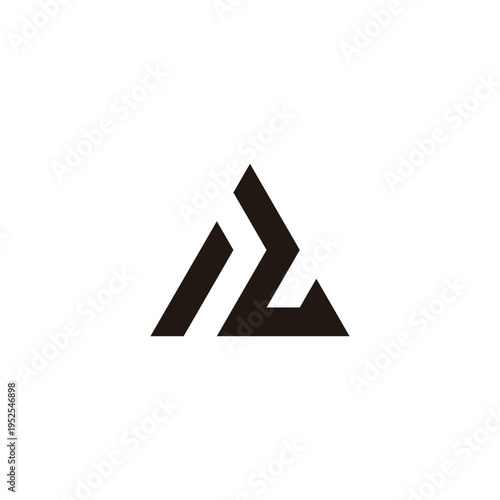 Letter Nd dN N d triangle geometric symbol simple logo vector