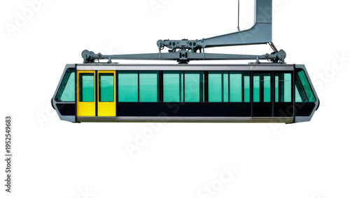 Foto Isolated modern monorail train cabin or suspended cable car with sleek design an