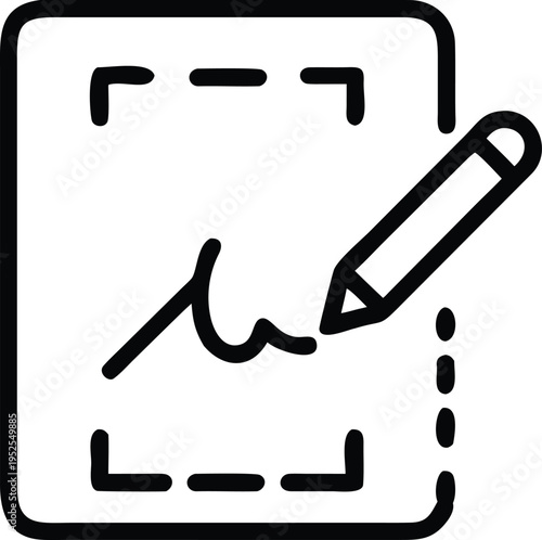 Digital Signature Icon – Document Signing and Approval Symbol