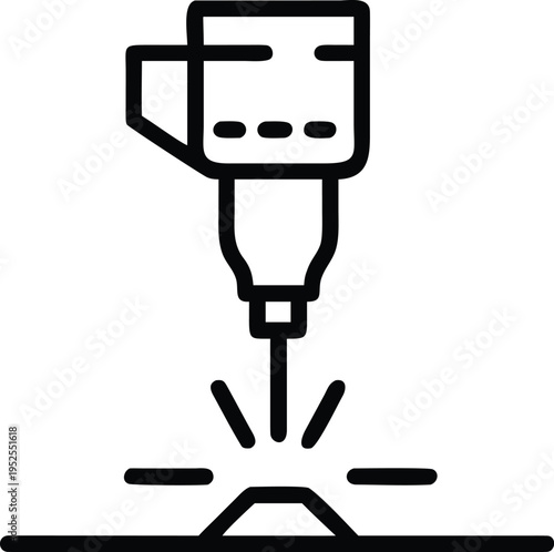 Black line of a laser cutter