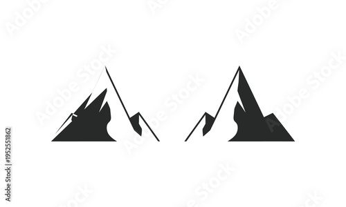 Mountain range silhouette isolated on blank background. creative mountain peaks vector illustration