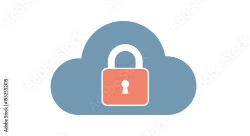 Cloud padlock icon representing secure cloud storage and data protection with icon represents online safety and information security