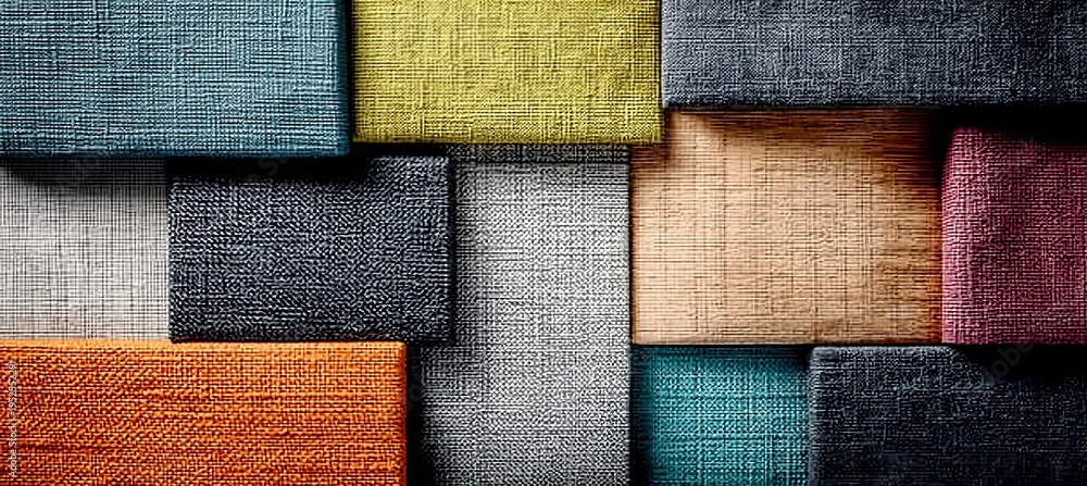 Fototapeta premium A Beautiful Display of Diverse Woven Textiles and Fabrics for Home Decor and Design Inspiration