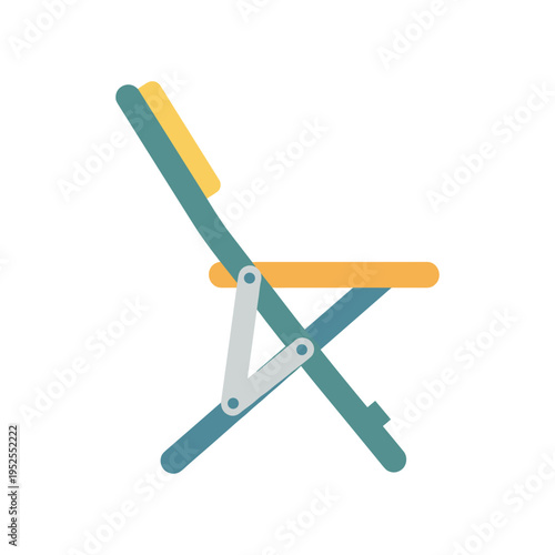 A folding chair with a yellow seat and backrest