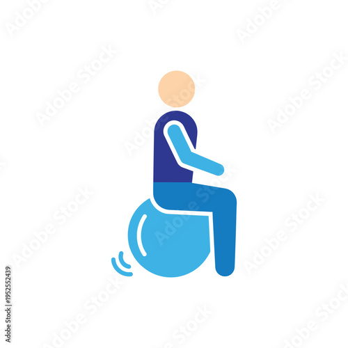 A person sitting on a large ball