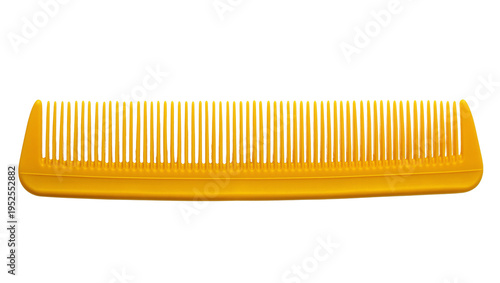 Tableau sur toile Isolated bright yellow plastic hair comb for grooming, beauty, and personal care