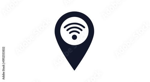 Wifi Hotspot Location Map Pin Icon. Internet Wireless Connection Pointer Vector
