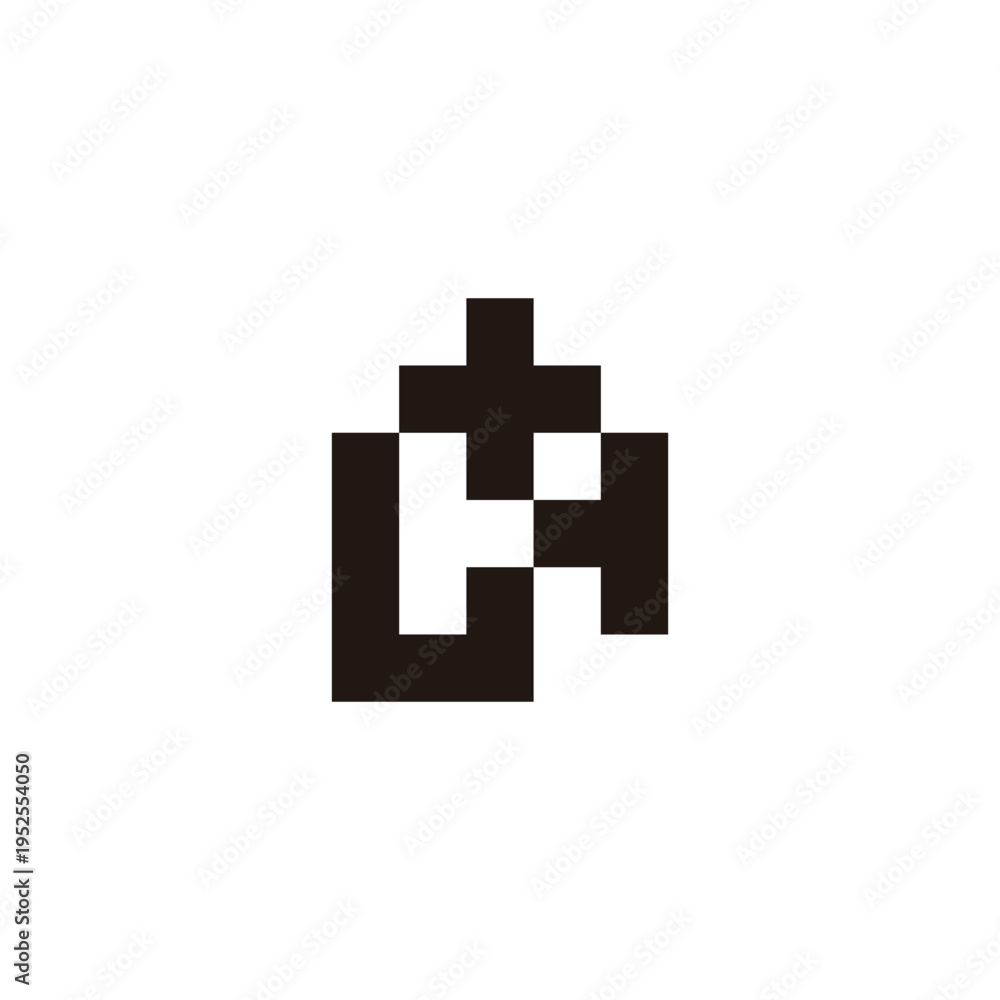 Fototapeta premium Letter LH plus, square geometric symbol simple logo vector