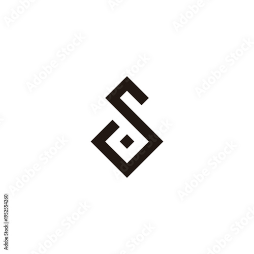 Letter Sd dS S d square, elegant geometric symbol simple logo vector