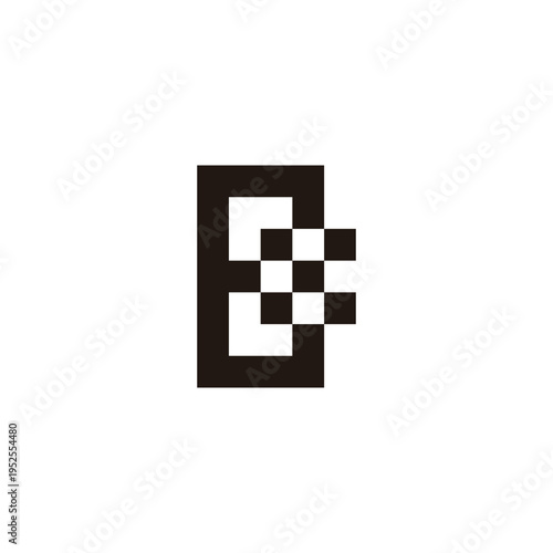 Letter E and x squares geometric symbol simple logo vector