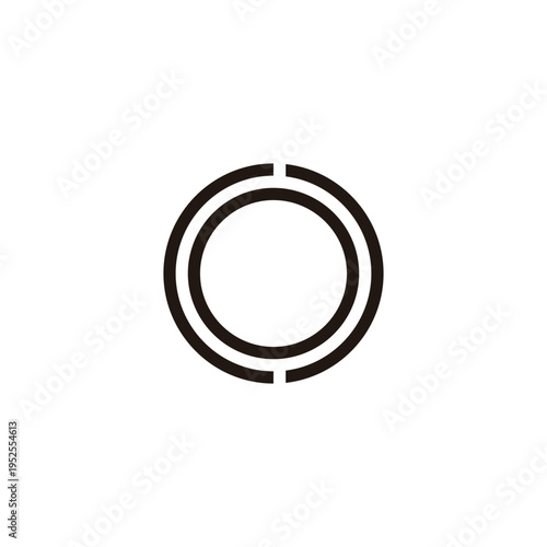Letter co oc c o circle, lines geometric symbol simple logo vector