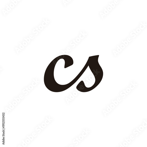 Letter cs connect geometric symbol simple logo vector