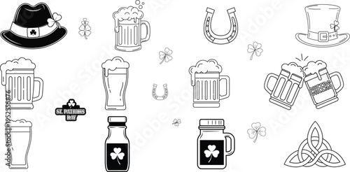 St patrick's day clip art black and white