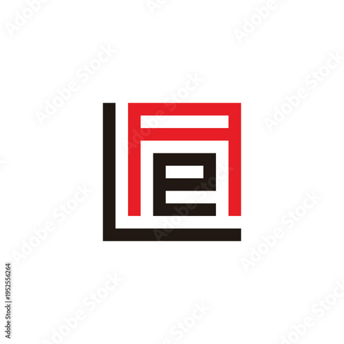 Letter L, A and e square geometric symbol simple logo vector