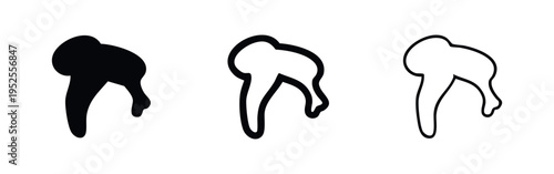 Stylized human organ icon set. Abstract anatomical element illustration.