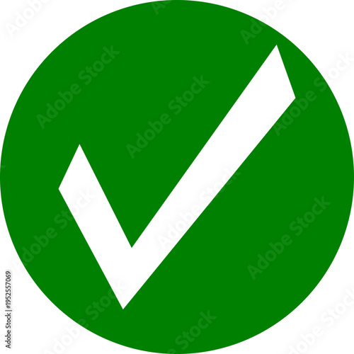 Schilderij op canvas White check mark in green circle icon Vector SVG
