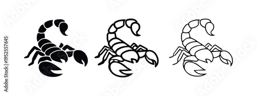 Scorpion Icon Set - Dangerous Arthropod Vector Illustration