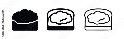 Sushi roll with topping icon set. Asian food illustration in solid, glyph, and line styles.